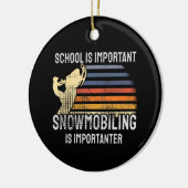 SnowMobing Snowmobile Keramisch Ornament (Links)