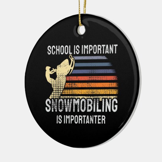 SnowMobing Snowmobile Keramisch Ornament (Links)
