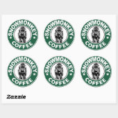 Snowmonkey Coffee logo Ronde Sticker (Vel)