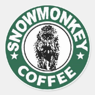 Snowmonkey Coffee logo Ronde Sticker
