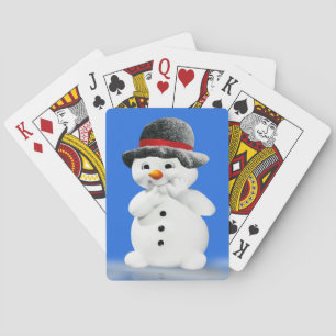 Snowmwan-kerstkaarten Pokerkaarten