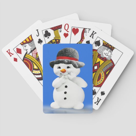 Snowmwan-kerstkaarten Pokerkaarten (Achterkant)