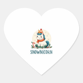 Snownicorn Cute Unicorn Snowman Christmas Girl T-S Hart Sticker