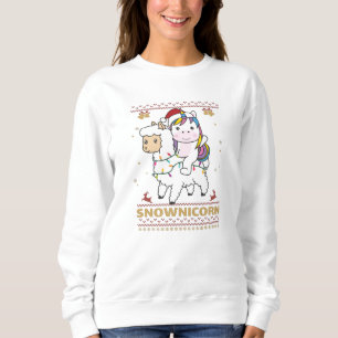 Snownicorn Unicorn Lama Winter Animals Trui