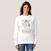 Snownicorn Unicorn Lama Winter Animals Trui (Voorkant volledig)