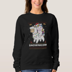Snownicorn Unicorn Lama Winter Animals Trui