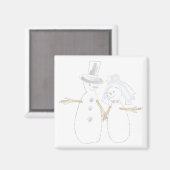 Snowpeople Bride en Groom Magneet (Voorkant / Achterkant)