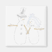 Snowpeople Bride en Groom Magneet (Voorkant)