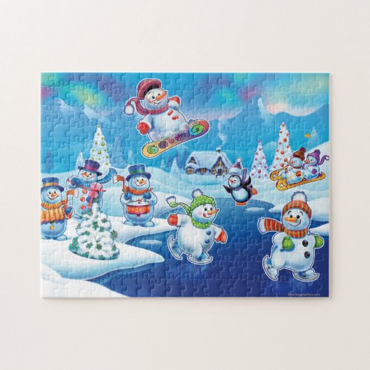 Snowpeople Winter Wonderland jigzaagpuzzel Legpuzzel (Horizontaal)