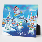 Snowpeople Winter Wonderland plaque & easel Fotoplaat (Zijkant)