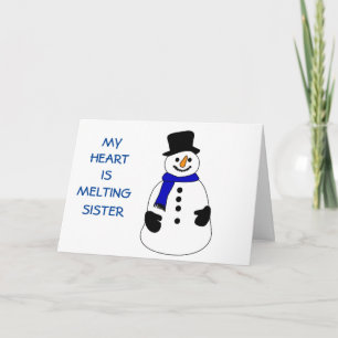 SNOWPERSON'S HART IS ZONDER ZISTER FEESTDAGEN KAART