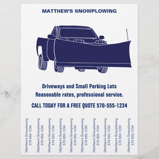Snowplowing Business Flyer with Tear off Strips (Voorkant)
