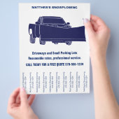 Snowplowing Business Flyer with Tear off Strips (Hand)