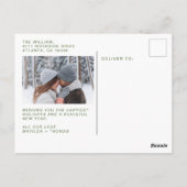 Snows Greenery Text Merry kerstfoto Collage Briefkaart (Achterkant)