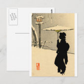 Snowscape en Japanse Geisha no.2 Briefkaart (Voorkant / Achterkant)