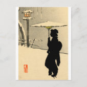 Snowscape en Japanse Geisha no.2 Briefkaart (Voorkant)