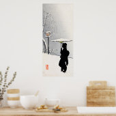 Snowscape en Japanse Geisha Poster (Keuken)