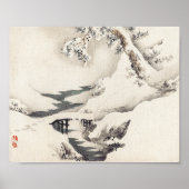 Snowscape van Kōno Bairei Poster (Voorkant)