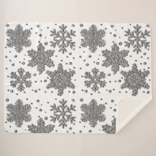 Snowschilfers met mousserende zilverkleurige sneeu sherpa deken (Voorkant (horizontaal))