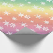 Snowschilfers voor kerstregenboogregenboog cadeaupapier (Hoek)