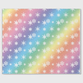 Snowschilfers voor kerstregenboogregenboog cadeaupapier (Vlak)