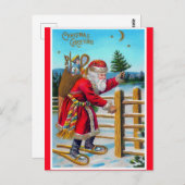  Snowschoenen Santa copy op kerstBriefkaart Briefkaart (Voorkant / Achterkant)