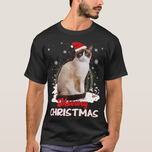 Snowshoe Cat Cat Owner Christmas Xmas Cat Lover T-shirt (Voorkant)