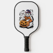 Snowshoe Cat Cute Halloween Witch Pumpkin Pickleball Paddle (Voorkant)