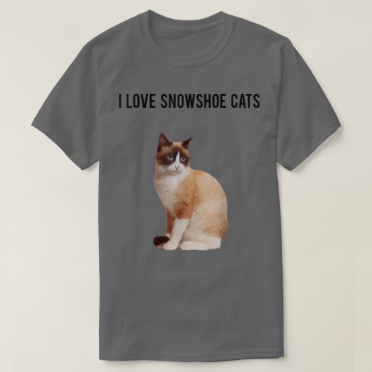 Snowshoe Cat en ik houden van Snowshoe Cats T-shirt (Design voorkant)