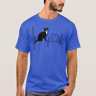 Snowshoe Cat Heartbeat EKG Funny I Love My Snowsho T-shirt