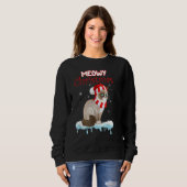 Snowshoe Cat Santa Hat Funny kerstcadeautjes Ca Trui (Voorkant volledig)
