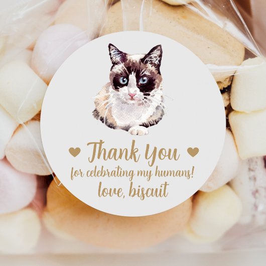 Snowshoe Cat Wedding Favoriete Stickers