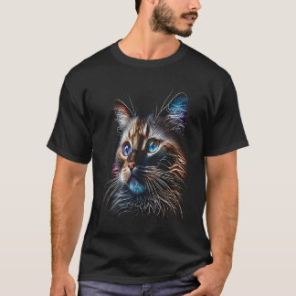 Snowshoe Colorful graphic Cat Dad Mannen Women T-shirt
