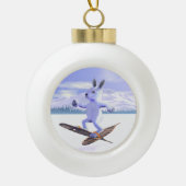 Snowshoe Hare Keramische Bal Ornament (Voorkant)