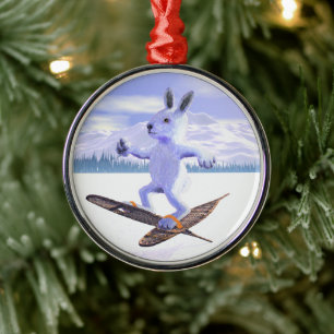 Snowshoe Hare Metalen Ornament