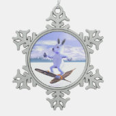 Snowshoe Hare Tin Sneeuwvlok Ornament (Voorkant)