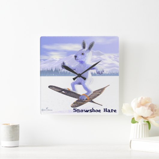 Snowshoe Hare Vierkante Klok (Huis)