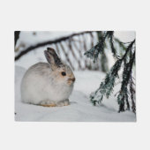Snowshoe Hare Winter Snow Natuur Scene Deurmat (Voorkant)