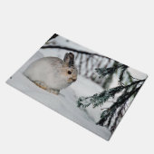 Snowshoe Hare Winter Snow Natuur Scene Deurmat (Schuin)
