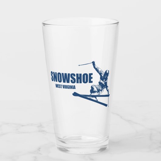 Snowshoe Mountain West Virginia Skier Glas (Voorkant)