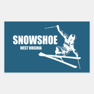 Snowshoe Mountain West Virginia Skier Rechthoekige Sticker
