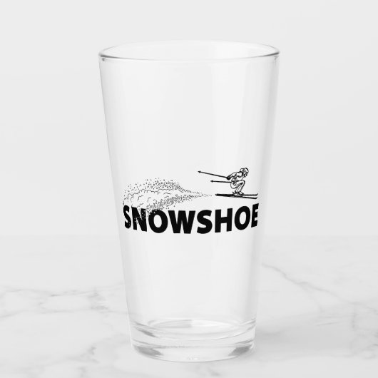 Snowshoe Mountain West Virginia Skiër springt Glas (Voorkant)
