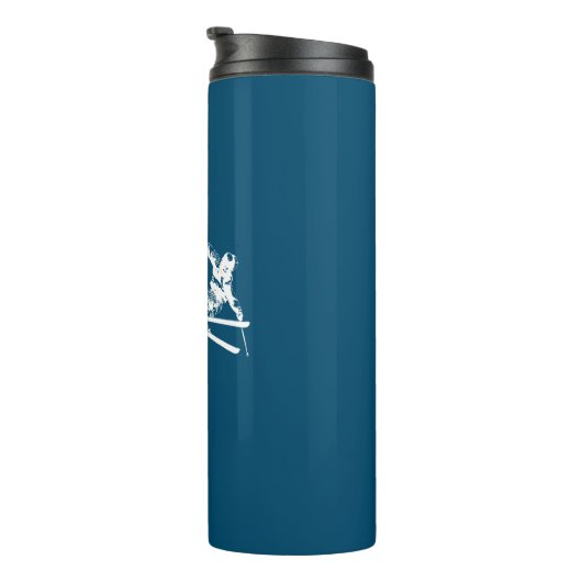 Snowshoe Mountain West Virginia Skier Thermosbeker (Geroteerd rechts)