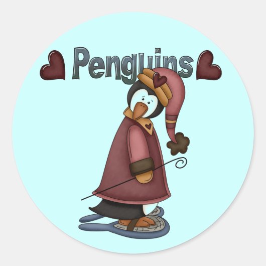 Snowshoe Penguin T-shirts en cadeaus Ronde Sticker (Voorkant)