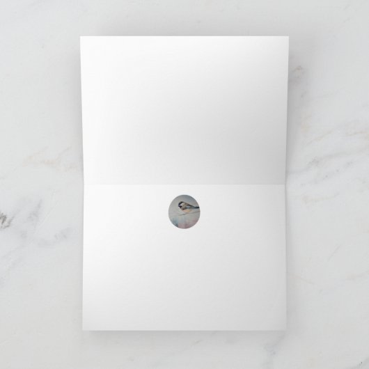 Snowshoe Rabbit & Chickadee Bird Waterverf Art Kaart (Binnen)