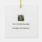 Snowshoe Rabbit & Chickadee Bird Waterverf Art Keramisch Ornament (Achterkant)