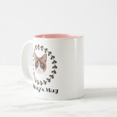 Snowshoe Siamese Cat Personalized Tweekleurige Koffiemok (Voorkant links)