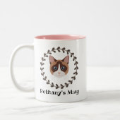 Snowshoe Siamese Cat Personalized Tweekleurige Koffiemok (Links)