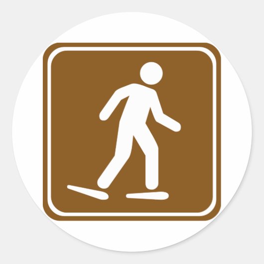 Snowshoe Trail Snelweg bord Ronde Sticker (Voorkant)