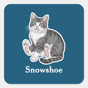 Snowshoe Vierkante Sticker